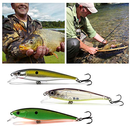 Yialia 9.5 cm 10g Iscas De Pesca Minnow Artificial Hard Swimbait Isca Flutuante De Água Doce De Água
