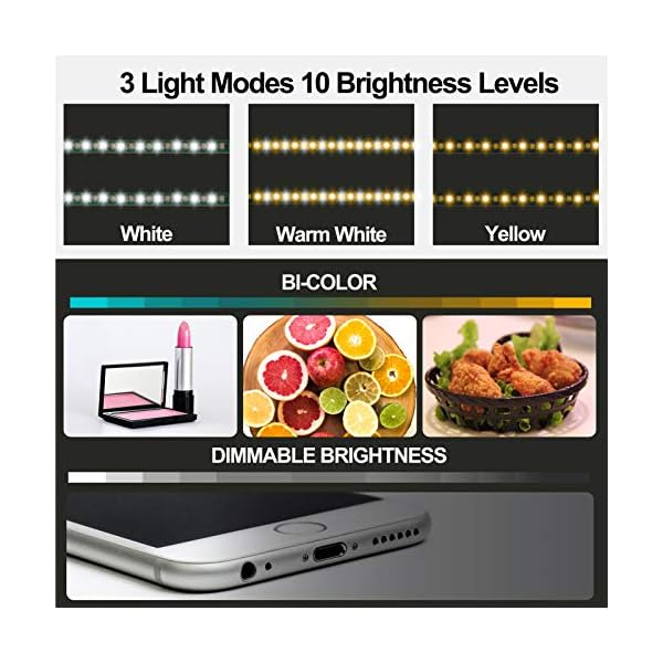 EMART Lichtzelt mit Beleuchtung, Foto Box 35x40cm Fotobox zum Fotografieren, 102 LED Beleuchtung Fotozelt mit 3… – Bild 3