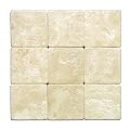 Durango Cream 4X4 Travertine Tumbled Tile - Box of 5 sq. ft.