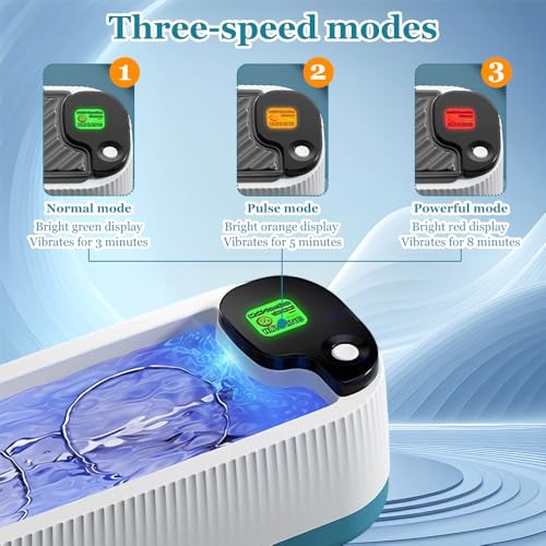 Horuili® Ultraschallreiniger, Tragbarer Reiniger für Brille, Schmuck & Uhr, 360° Tiefenreinigung mit Hochfrequenz Vibration, Kompakt für Haushalt, Büro und Reise