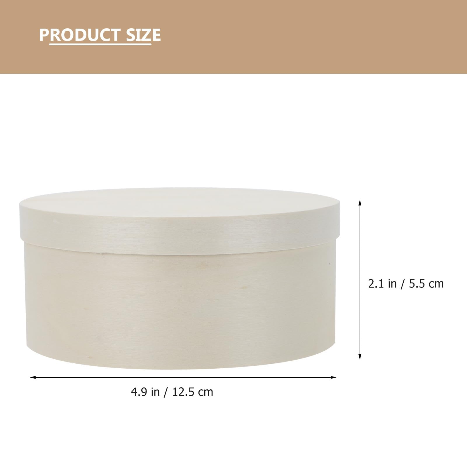 Caja de Madera Redonda para Tarta de Queso, Caja de Embalaje para Postres y Tartas de Mousse, Biodegradable, 2 Unidades
