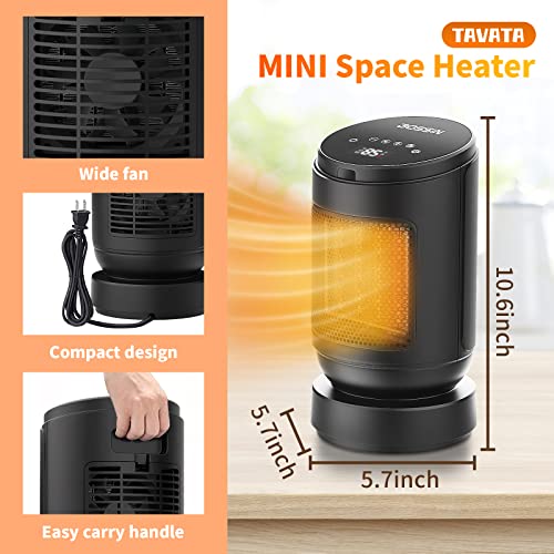 Small Space Heater, Portable Heater With 70°Oscillation, 1500W Portable Electric Heaters With Remote Control & Timer, With Adjustable Thermostat For Bedroom, Office And Indoor Use #TOP2