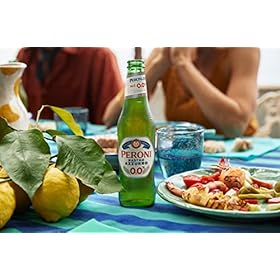 Peroni Nastro Azzurro Alcohol Free Beer, 0.0% ABV- A Light Bodied Non Alcoholic Beer Alternative. Refreshing & Crisp Taste with a Clean Finish (Case of 24 x 33cl Glass Bottles) – Peroni