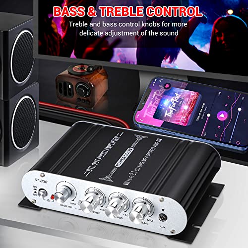 Facmogu A18226-MG-US St-838 2.1 Channel Hifi Stereo Subwoofer Amplifier, Rms 20Wx2+40W Mini Digital Audio Power Amplifier thumb #3