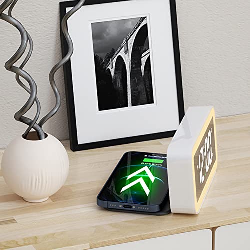 Vingvo Digital Alarm Clock, Practical Abs Plastic Rectangle Wireless Charging Alarm Clock For Phones (White) #TOP3