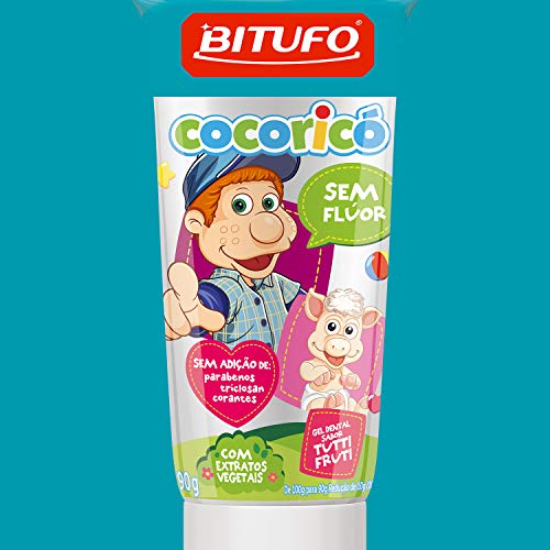 Bitufo Gel Dental Cocoricó Sem Flúor Sabor Tutti Frutti 90 G
