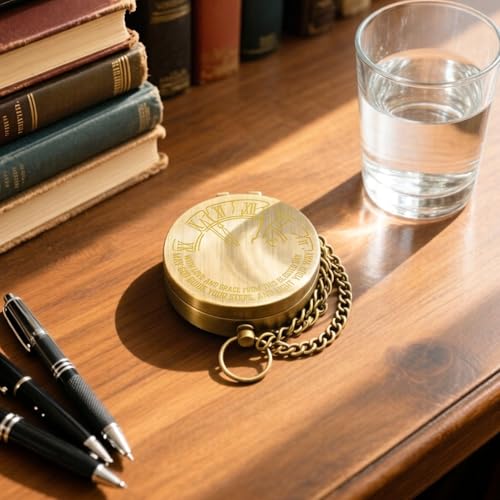 Brújula personalizada de latón 2 pulgadas grabada miniatura 4