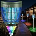 All in 1 Solar Bug Zapper Outdoor, Flame & Projection Mode, Auto/Manual Modes, 4200V Electric Mosquito Killer with High Powered, IPX5 Waterproof Rechargeable Fly Insect Trap for Patio Garden Yard RV