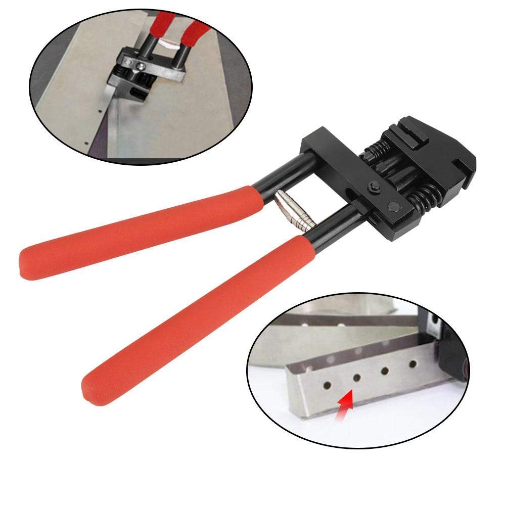 Alicates de perforación de agujeros de acero al carbono, herramienta de brida de chapa de metal de 5 mm para reparación de chapa metálica (rojo)