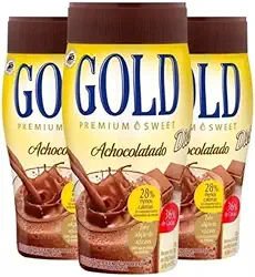 Kit 3 Achocolatado Em Pó Diet Gold 200g