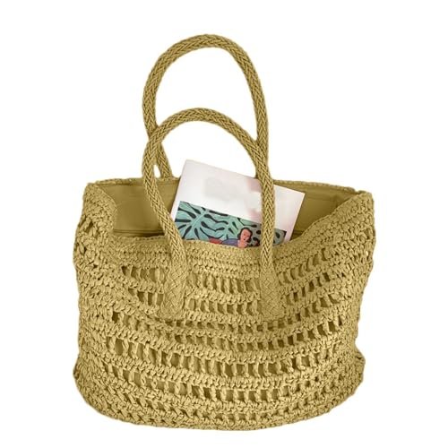 Sac de plage bohème en paille grand format pour femme active