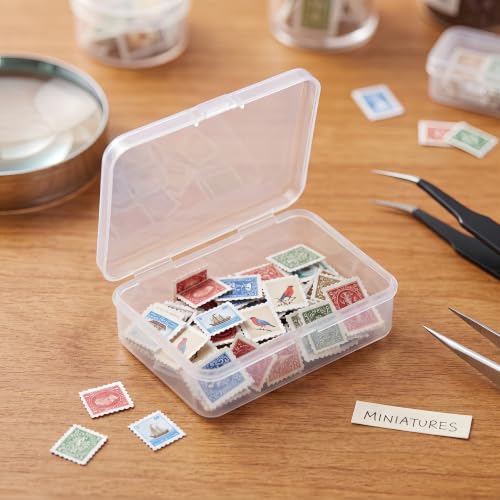 Image of 8-Pack Clear Plastic Boxes with Lids for Sewing Notions