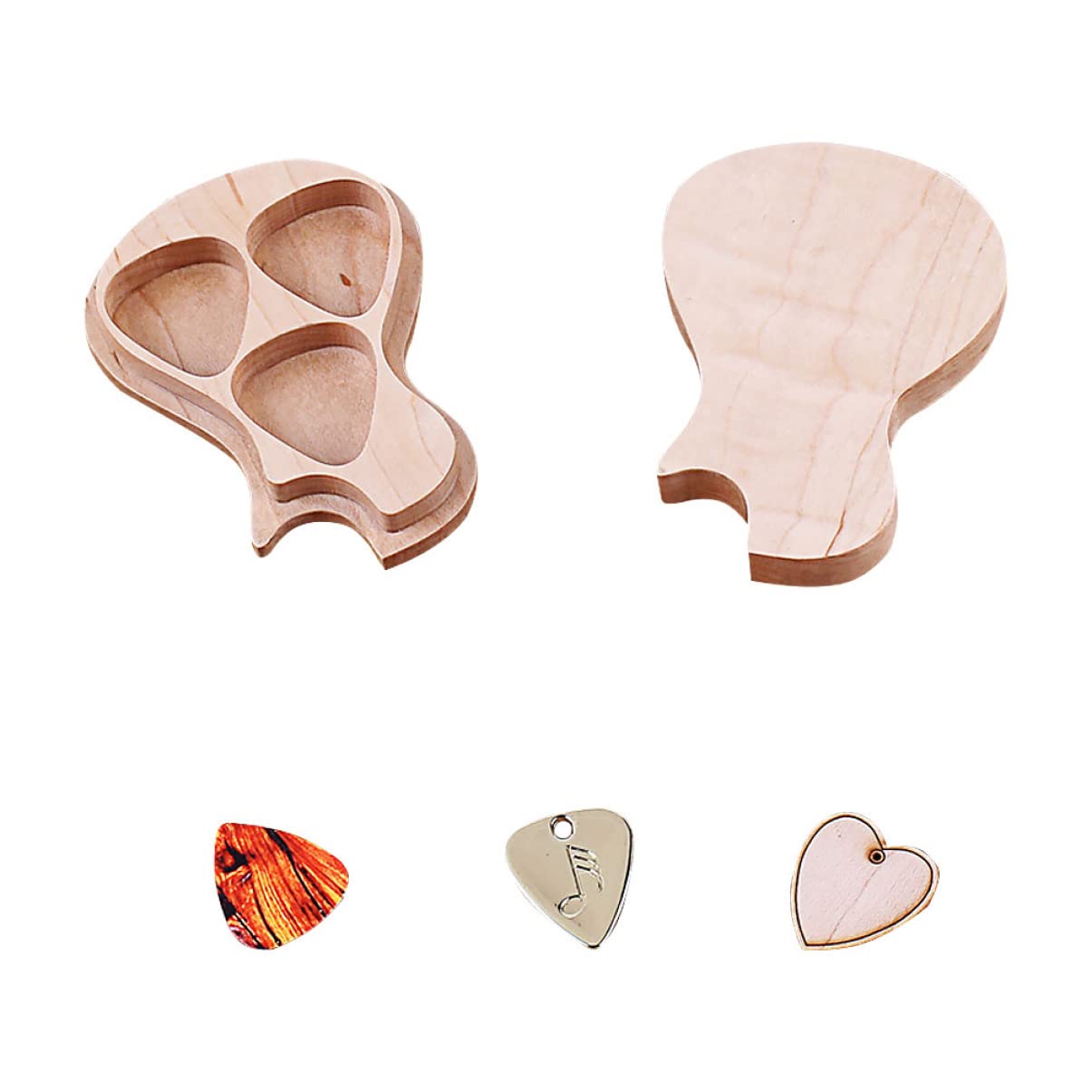 Toyvian 3sätze Plectrum Box Mit Gitarren-Picks Aufbewahrungslösung Für Musiker Gitarristen Und Musikliebhaber Hergestellt Einzigartigem Ahornholz Für Gitarrenarten