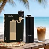 iCoffee C3S Moedor de Café Compacto Manual, Inox Preto, Ajuste de Moagem e Capacidade de 20g (Preto)