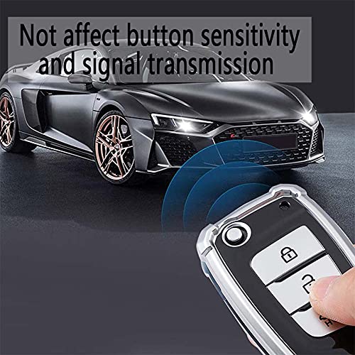 HIBEYO Custodia Smart per Chiave Auto Adatta per Hyundai Solaris Elantra i30 i35 i40 Tucson Kona Celesta Santa Fe Verna Genesis Portachiavi Cover TPU Verde