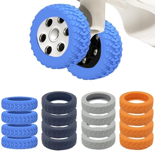 Listado de Llantas para maletas , tabla con los diez mejores. 42 Yowmina 16PCS Fundas para Ruedas de Equipaje, Silicona Ruedas para Maletas de Viaje de Protección, Protector de Ruedas de Equipaje Silencioso para la Mayoría de Giratorias