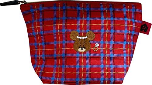 Bear in this Check Series Pouch Red