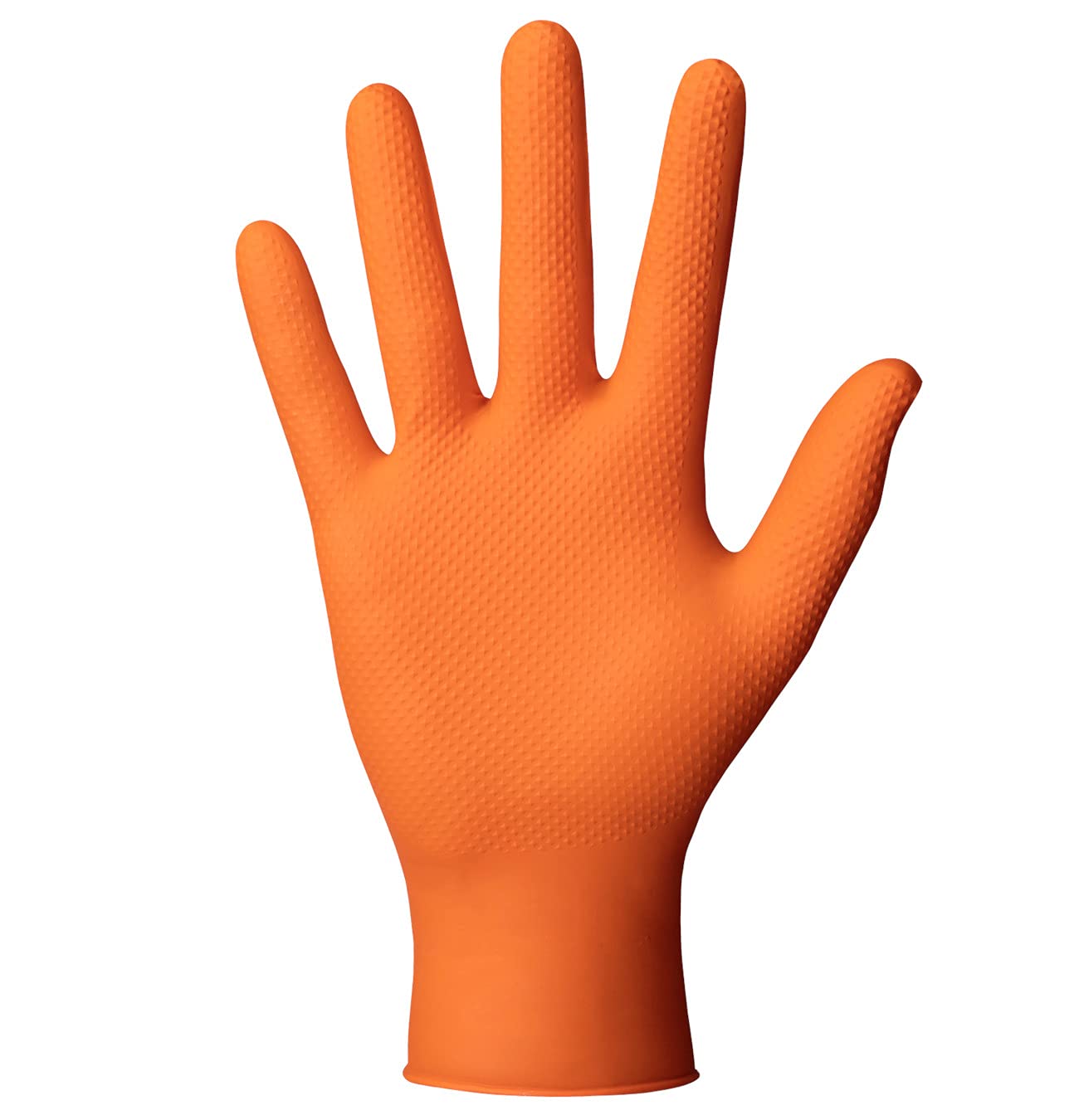 Herrmann Nitril Handschuh DiamantGrip Orange | Gr. S - 100 Stück | Perfekter GRIP Einweg Montage Schutzhandschuhe puderfrei latexfrei