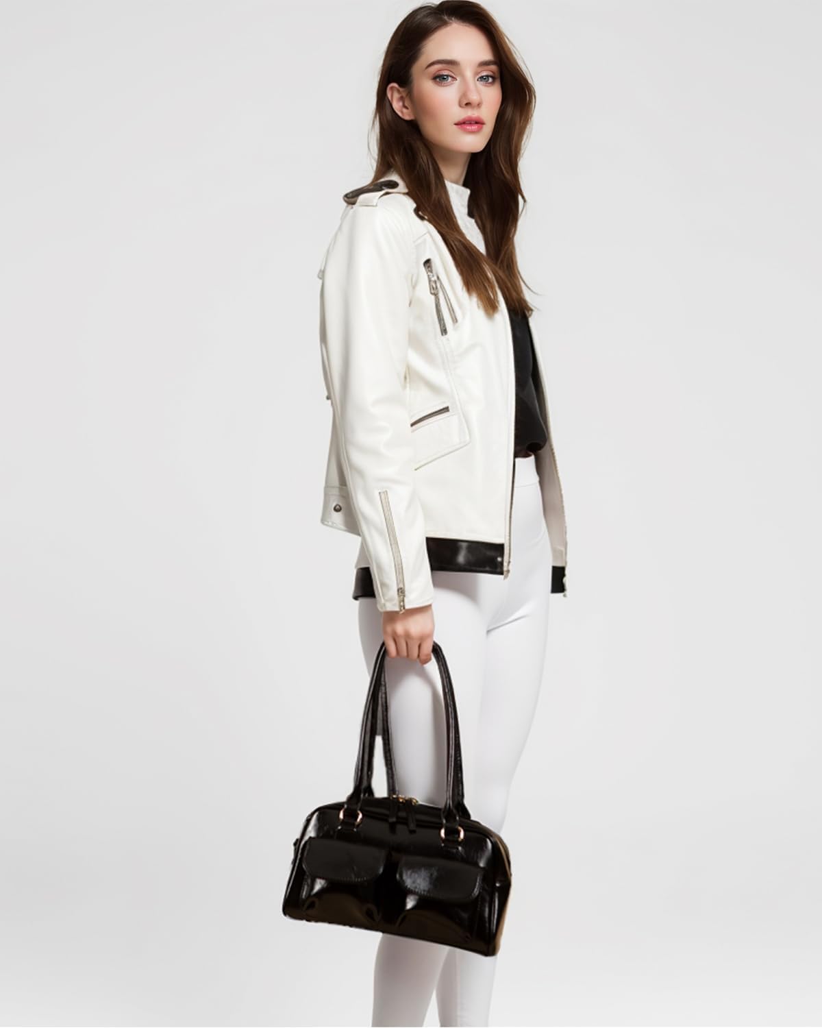 Y2K Shoulder Purses for Women Trendy - PU Leather Retro Boston Handbag, Lightweight and Versatile for Work and Travel - Image 8