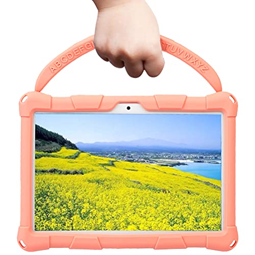 Sfulatdc Silicone Case With 360 Rotating Kickstand Strap/Shoulder Strap/Handle Compatible With Victbing 10, Beneve 10.1,Dragon Touch Notepad K10/Max10 Pink #TOP4