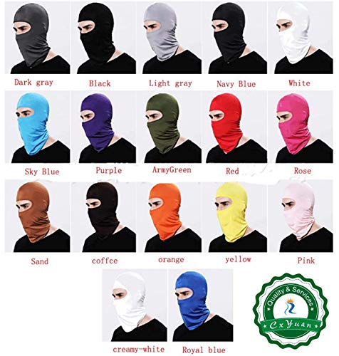 2019 5 piezas Verde militar 1 paquete Balaclava 1-Pack Máscara facial Casco Forro Accesorios para esquí Gorro de cuello Mascarilla de esquí por CxYuan miniatura 4