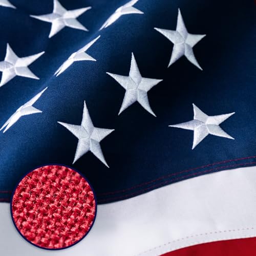 American Flag 3x5 ft Deluxe Super Tough Series, Heavy Duty Spun Polyester, All Weather US Flag USA High Wind with Embroidered Stars, Brass Grommets, Ultra Durable United States Flag Outdoor Outside