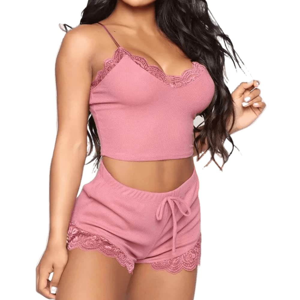 Women ShapesWomen's 2 Piece Sexy Sleepwear Soft Pajama Sets | Romantic Outfit Cami Top and Shorts | Honeymoon Nightwear Sets | Daily And Night Use for Ladies
