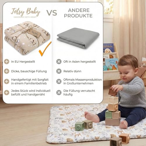 Krabbeldecke Krabbelmatte für Baby – Spielmatte Spieldecke Bodenmatte für Kinder und Babys für Kinderzimmer und Laufgitter Große faltbar waschbar Play Mat Oeko-Tex-Zertifikat