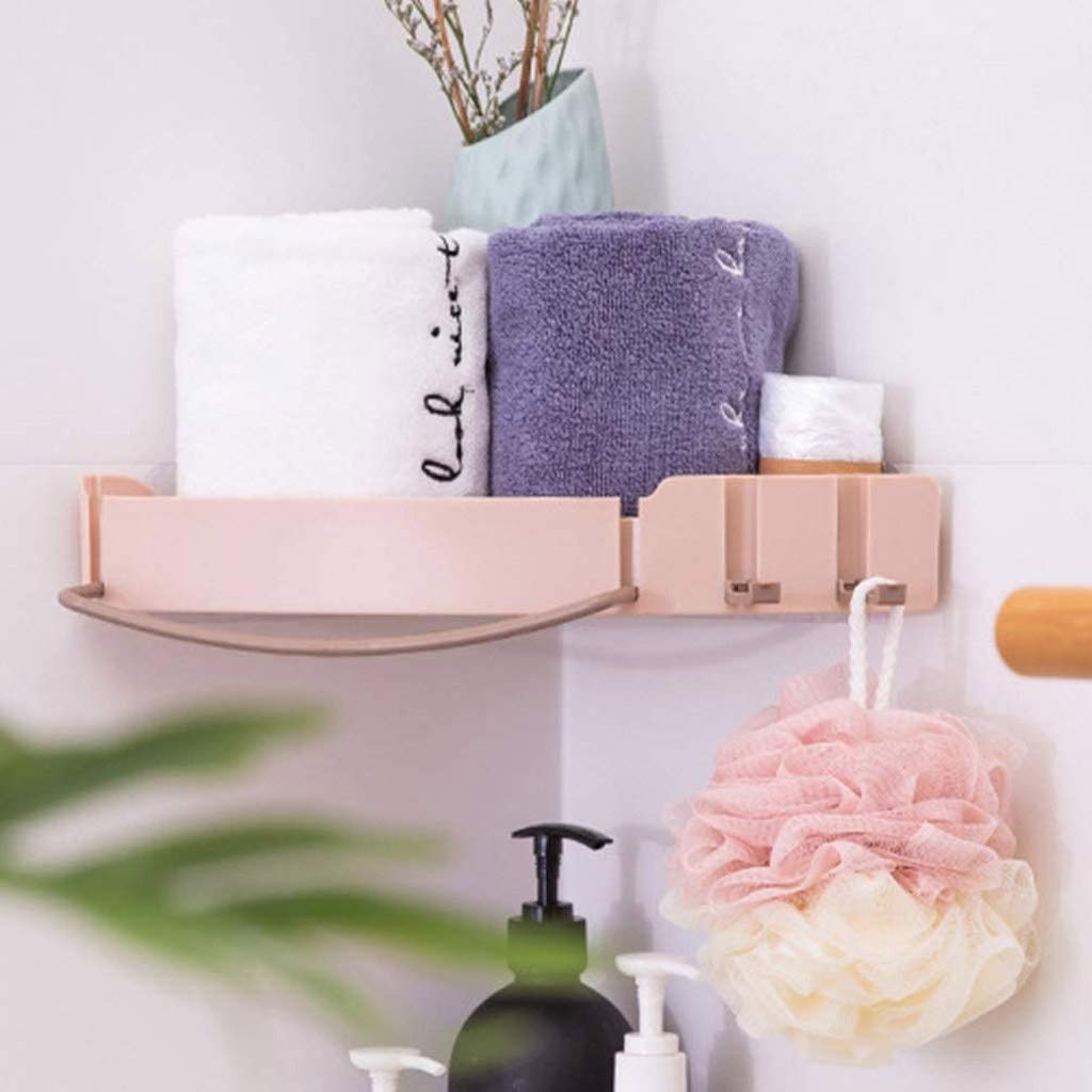 Estante de baño Almacenamiento de baño, Estante de baño Inodoro Tocador Triangular Almacenamiento de toallas Perforación sin pared baño para colgar en la pared