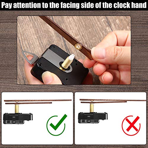 Mudder 4 Pcs Quartz Clock Mechanism Replacement Kit with 4 Types of Walnut Wood Clocks Hands for DIY Repair Parts Accessories(Fit for 14 Inch Clock,20 mm) by Mudder - Image 5