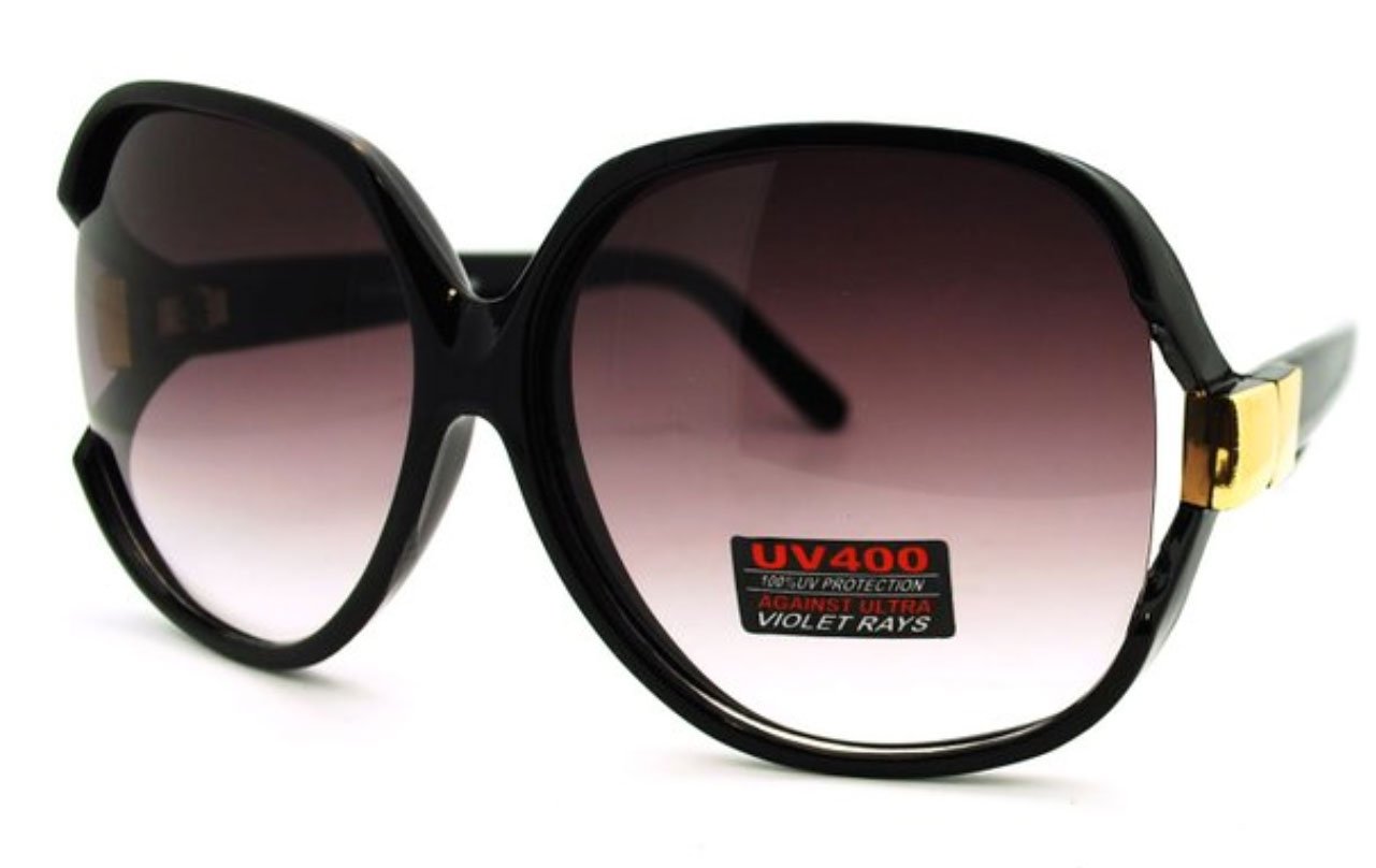 AStyles - Big Huge Oversized Vintage Style Sunglasses Retro Women Celebrity Fashion (Oversized Black)