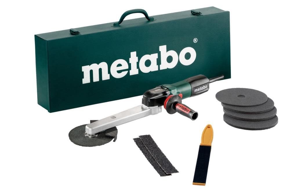 Metabo 6-Inch Variable Speed Fillet Weld Grinder Kit, 900-3,800 RPM, 8.5 AMP w/Lock-on, Electronics, Accessory Set, KNSE 9-150 SET, 602265620, Green