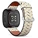 CJBROES Replacement Leather Watch Band, Compatible with Fitbit Versa 3 and Fitbit Sense of Wristband Bracelet Accessory - Japanese Chinese