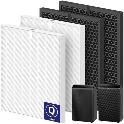 Image of 5510 5520 5530 Replacement Filter Q Compatible with Winix 5510, 5520, 5530 PlasmaWave Air Purifi-ers, HEPA Air Filter + Activated Carbon Filter Combo for Dust Pollen Pet Smoke, 2+2 Pack