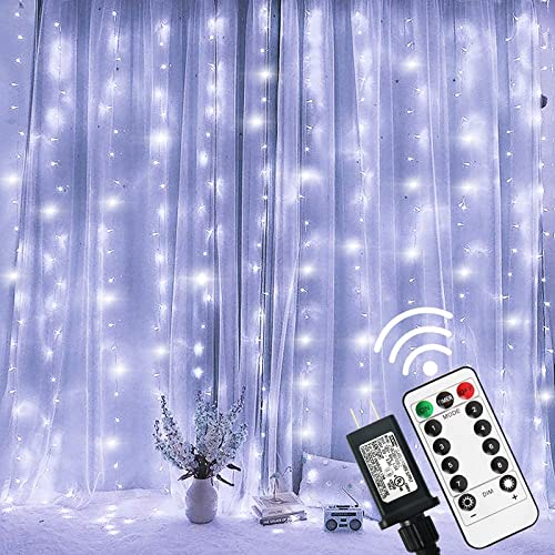Twinkle Star, 6.6 x 9.8 ft Indoor Outdoor, 300 LED String Light with Remote Control Timer for Christmas Wedding Party Home Garden Bedroom Decoration, White