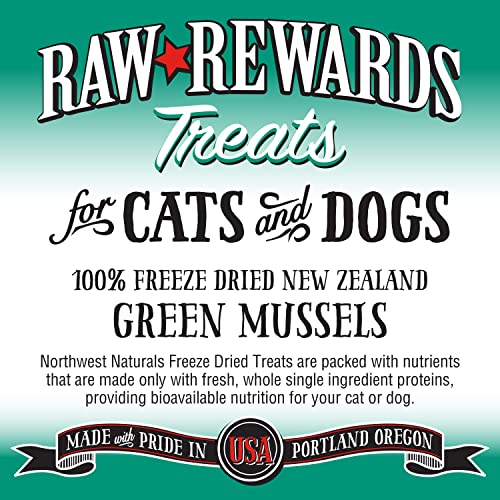 Northwest Naturals Raw Rewards Freeze-Dried Treats For Dogs And Cats –Green-Lipped Mussels – Gluten-Free Pet Food – 2 Oz. #TOP2