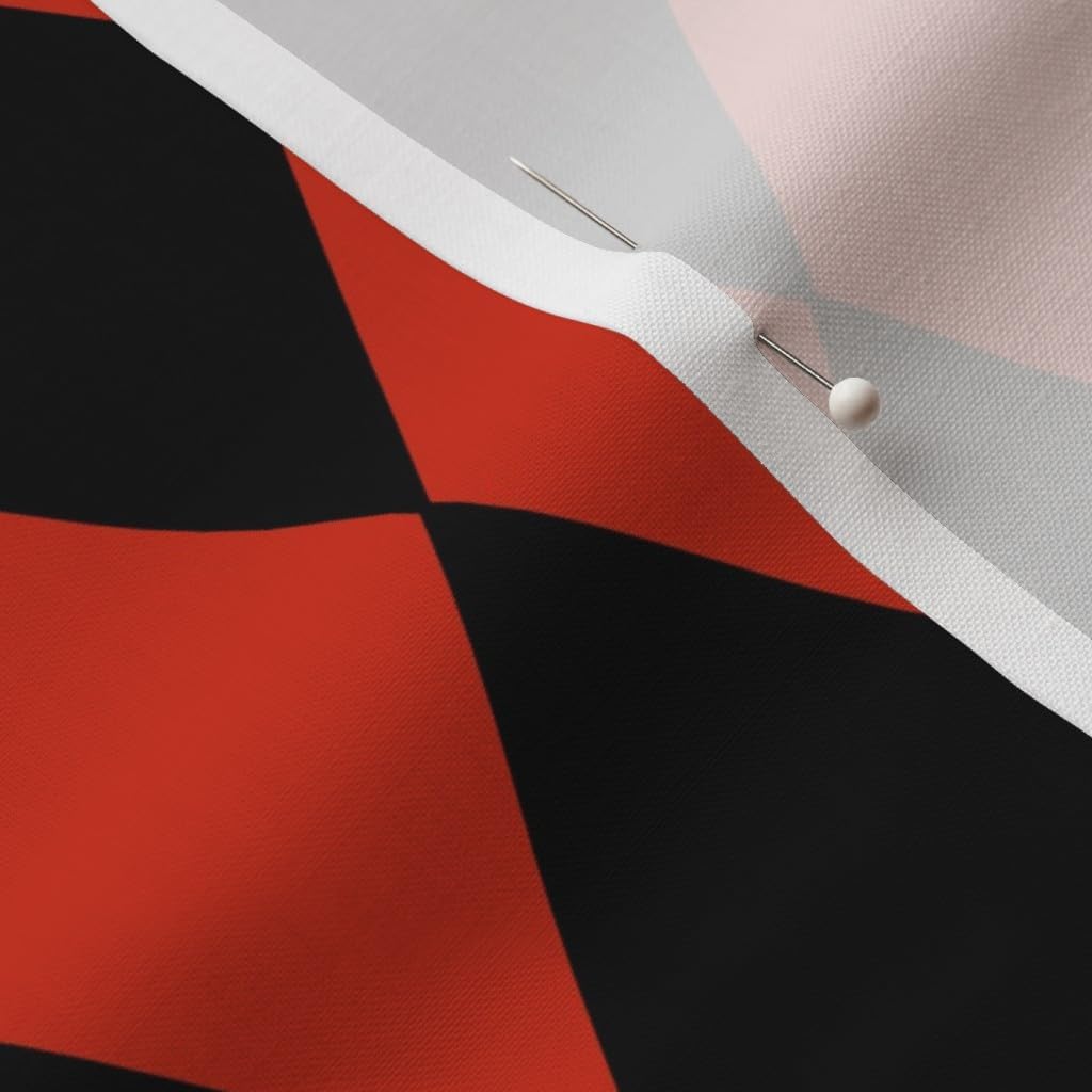 Spoonflower Fabric - Diamonds Black Red Geometric Jester Printed on Petal Signature Cotton Fabric Fat Quarter - Sewing Quilting Apparel Crafts Decor