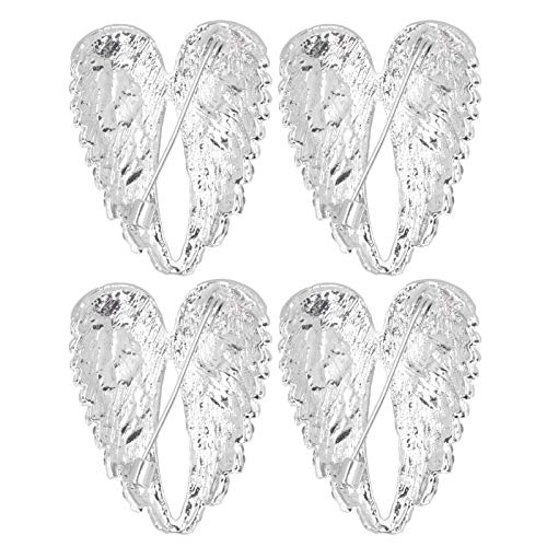 Image of 4Pcs Angel Wing Pin Brooch Unisex Crystal Angel Wing Corsage Pin Brooch Cardigan Breastpin Clip Lapel Pin Coat Badges for Tuxedo Cardigan Sweater Dress Jewelry(White)