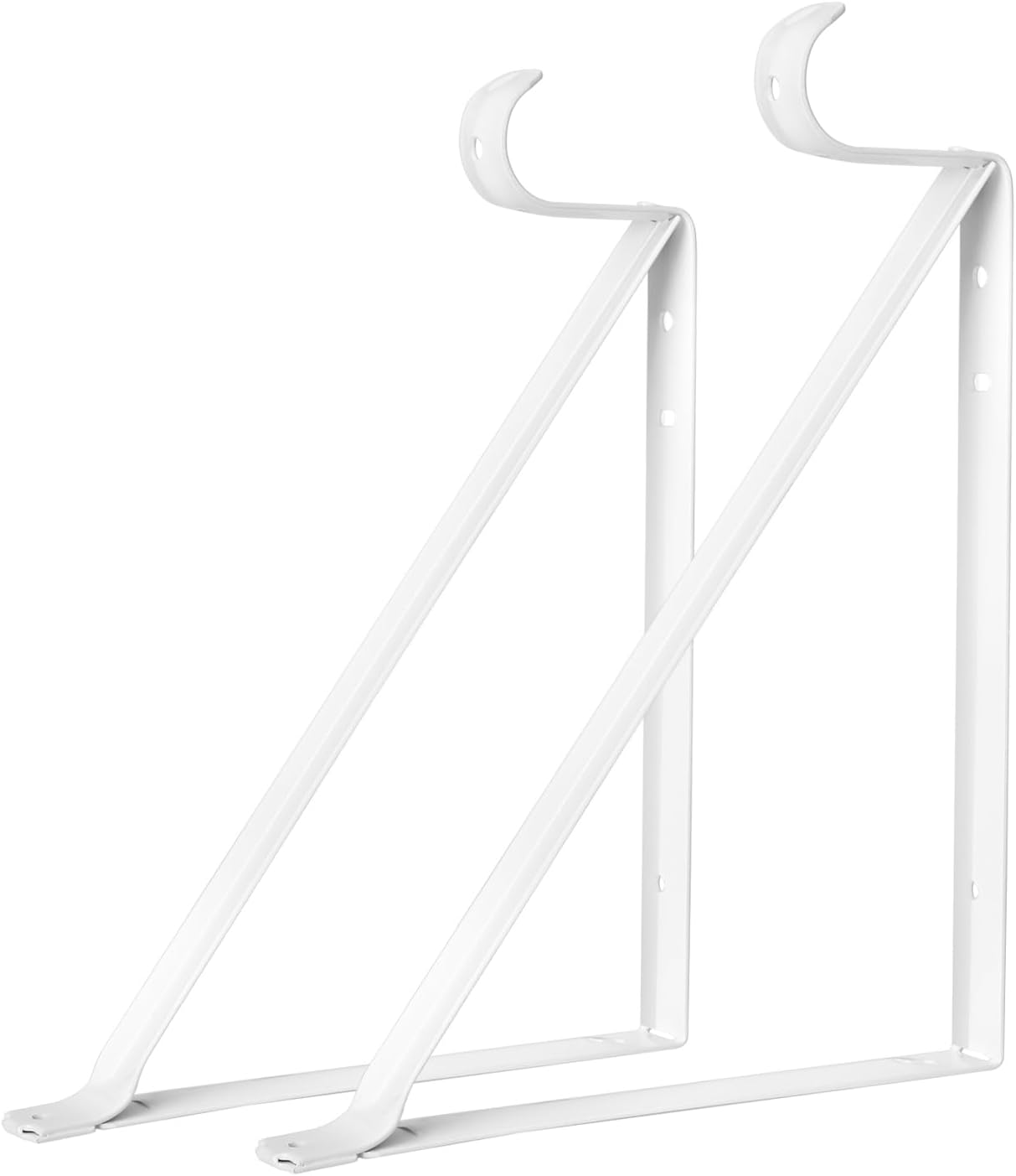 10 Pack Heavy Duty Closet Shelf & Rod Brackets, Wall Mounted Closet Shelf Brackets, 11 x 9.45 Inch Closet Shelf Brackets with Rod Support, White