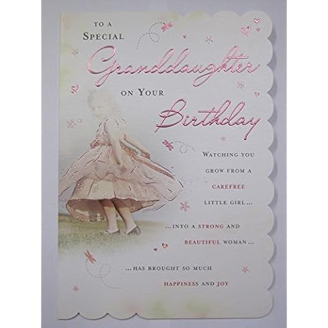 STUNNING TOP RANGE WONDERFUL WORDS 5 VERSE GRANDDAUGHTER BIRTHDAY GREETING CARD Cover