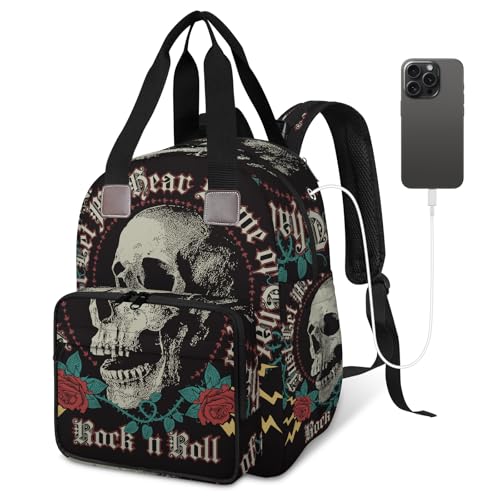 Rock N Roll Skull Diaper Backpack