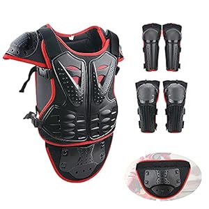 StarknightMT Upgraded Motorcycle Kids Armor Suit Dirt Bike Gear Elbow Knee Pads Chest Belly Protector Motocross Riding…
