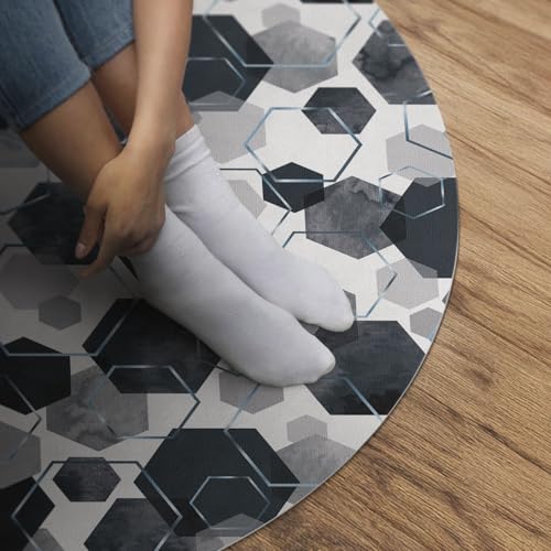 Tapis Vinyle Résistant à la Rayure de Sol Cuisine PVC Durable Rond - 5