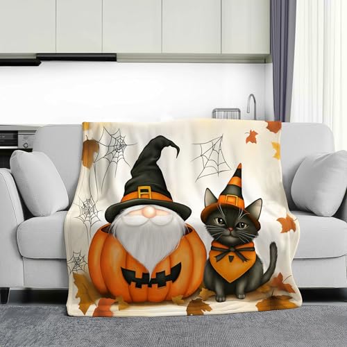 Plaid Halloween grand format 220x240cm contre le froid avec motif citrouille - 3