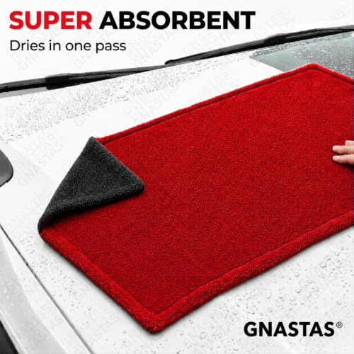 Image of Microfiber Car Drying Towel Ultra-Thick, Super Absorbent, Streak-Free & Scratch-Free Cleaning Cloth | Dual-Sided Edgeless Detailing Towel for Cars, Home & Kitchen 1PC (40x60 CM (Crimson Red))