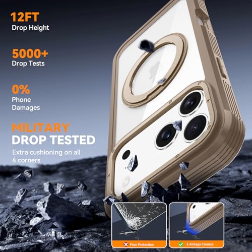 Coque iPhone 17 Pro MagSafe robuste dorée de qualité premium