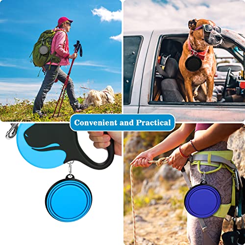 Winsee Collapsible Dog Bowl, 2 Pack Small Collapsible Dog Water Bowls For Cats Dogs, Portable Pet Feeding Watering Dish For Walking Traveling With 2 Carabiners (15Oz, Black&Grey) #TOP5