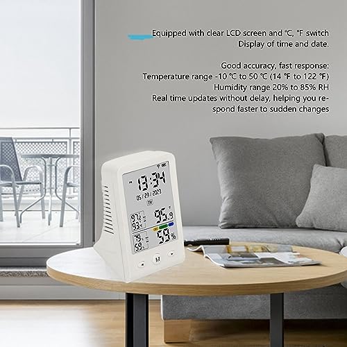 Temperatur- und Luftfeuchtigkeitsmonitor, WIFI, Datum und Uhrzeit, ℃ ℉, LCD-Display, Schnell Reagierendes Thermometer, Hygrometer, WIFI-Fernbedienung, Temperatur- und – Bild 4