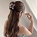 Star Hair Claw Clips Metal Silver Hair Clips Large Non-Slip Sparkly Headdress Hair Clip for Thick/Thin Hair Jaw Clips Hair Strong Grip Clips Hair Accessories for Women Girls 1Pcs