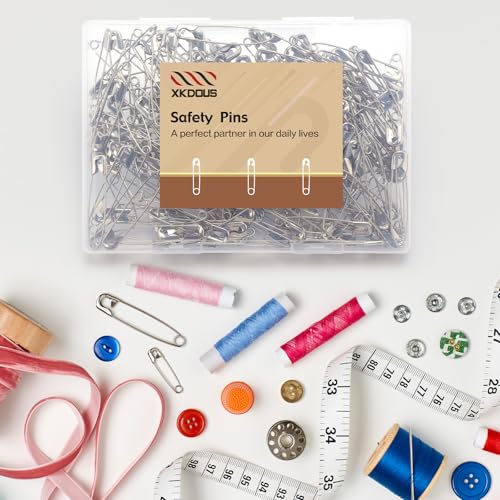 Image of XKDOUS 2.2 Inch Large Safety Pins 200 Pcs Silver Pins Bulk